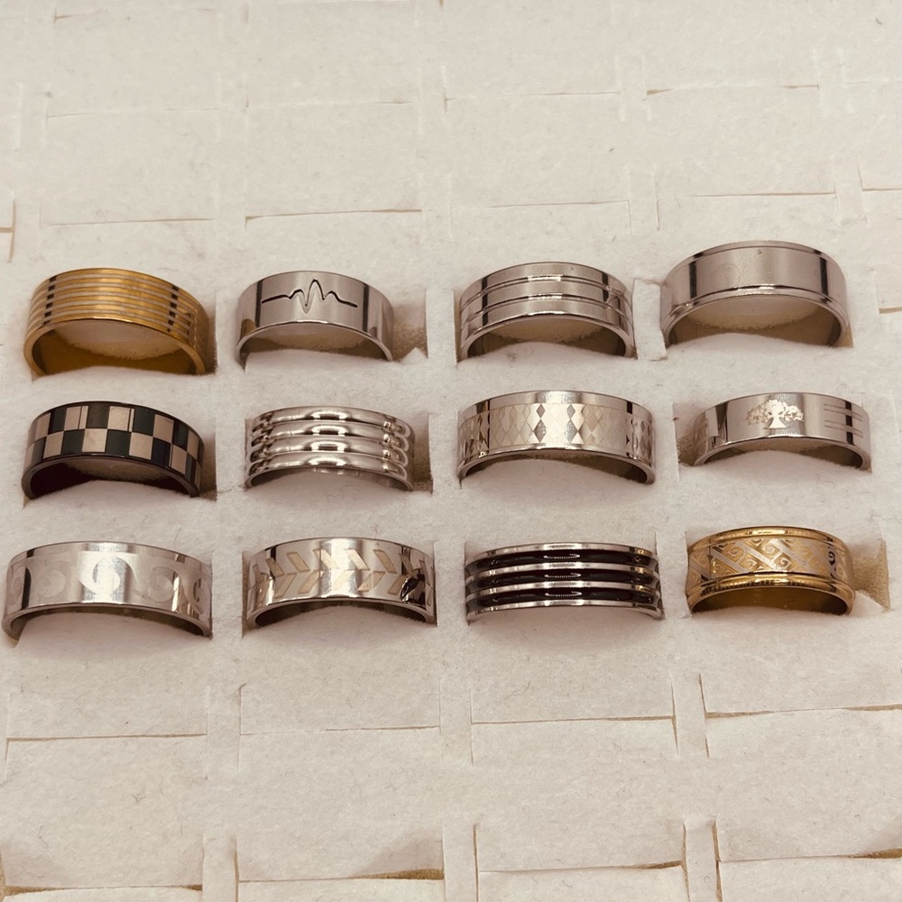 Stainless steel rings unisex size 6,7,8,